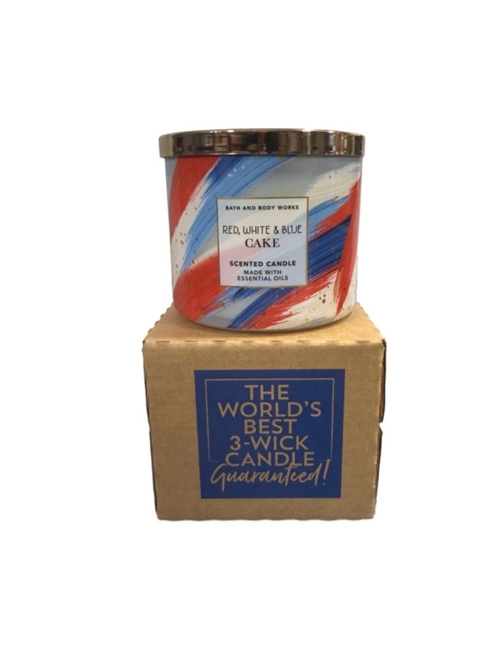 Red White and Blue Cake Candle